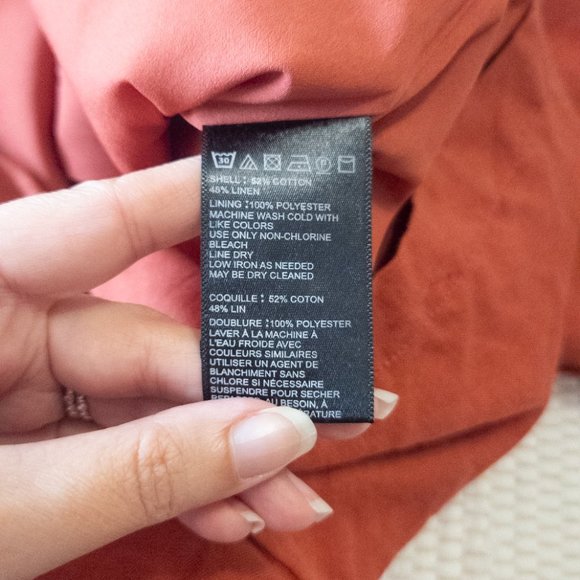 Urban Outfitters Rust Cotton Linen Blend Romper with Belt Size 2 - Gently Used - Picture 8 of 11